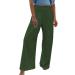 Gufesf Women's Cotton Linen Palazzo Pants Summer Wide Leg Long Trousers with Pockets Crop Pants for Women Casual Summer B2-green Large