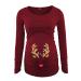 Pregnant Deer Christmas Maternity Top Women Casual Pullover Winter Clothing Warm Long Sleeves Hooded Tops L Rot