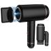 Cordless Hair Dryer with Magnetic Nozzle Professional Foldable Blow Dryer Rechargeable Travel Hair Dryer Low Noise Lightweight Hairdryer for Home/Travel
