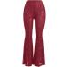 Women's Red Sheer Mesh Shiny Flared High Waist Bell Bottom Pants for Rave, Party, Dance - Small - Buy Online on GoSupps.com