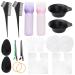18pcs Hair Dye Kits including Hair Oil Applicator Bottle Hair Dye Bowl and Brush Ear Cover Hairpin Hair Dye Shawl Hair Dye Gloves for colouring hair and hair care.