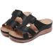 Monerffi Women's Outdoor Sandals - Vintage Anti-Slip Beach Slippers Breathable Lightweight Open Toe Platform 44/45 EU - Black - Buy Online on GoSupps.com