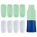 8 pieces of silicone bottle covers spout -proof bottle covers for the trip reusably usable travel Elastic shell for shampoo shower gel bottles (green and white)