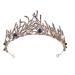 Lurrose vintage baroque crown wedding tiara crown bride rhinestone pearl crown headband hair hoops bride headdress for wedding banquet black