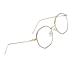 VOOLGA classic retro blue light filter glasses polygon glasses without strength women and men fashion fake glasses for anti -blue light from computer with metal glasses BLACK GOLD