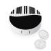 Black and White Piano Keys Travel Contact Lens Case Kit Portable Contact Lens Box Soak Storage Kit with Mirror
