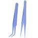 2 Piece Tweezers Stainless Steel Eyebrow Tweezers Anti-Static Sharp Lash Tweezers Classic Tweezer Straight and Curved Tip Tweezer Set for Craft Makeup Tools