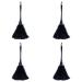 Clisted 4Pc Fashion Turkey Duster with Black Plastic Handle Cleaning Tool(Black) 35cm