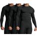 ATHLIO Men's UPF 50+ Long Sleeve Compression Shirts 3 Pack - Water Sports Rash Guard Base Layer for Athletic Workouts - Size Large - Buy Online on GoSupps.com