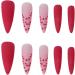 Justotry 24 Pcs Cherry Red Stiletto Fake Nails - Matte Almond Stick on Nails for Women - Long Acrylic False Nails with Glue - Nail Art Cherry& Stiletto - Buy Online on GoSupps.com