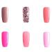 BLUESKY Gel Polish Pink Set Pink Nude Neon Glitter Shimmer (Requires Curing Under Uv/Led Lamp) 10 ml