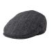 FEINION Men's Wool Tweed Newsboy Ivy Cap Gatsby Golf Flat Hat Herringbone Grey 7 3/4