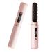 Women's Cordless Hair Straightener Brush Negative Ion Electric Hair Straightening Brush Fast Heating USB Charging Display Temperature Travel Portable Hair Straightening Brush