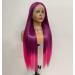 Vebonny Ombre Plum Purple to Bright Pink Lace Front Wig - 26 Straight Synthetic Wig for Fashion & Cosplay | Vebonny-827 - Buy Online on GoSupps.com