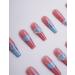 Xerling Blue Heart French Coffin Nails with Charms - Long Press On Ballerina Fake Nails for Women & Girls | Stylish Stick-On False Nails (Pattern C - Buy Online on GoSupps.com