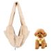Warm Plush Small Dog Sling Cat Carrier Hand-Free Pet Sling Carrier Pet Puppy Travel Bag Cat Carrier Shoulder Bag Outdoor Travel Puppy Carrier Bag for Daily Walk Travel Outdoor Beige
