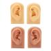 2 Pairs 3D Fake Ear Display Silicone Ear Model Piercing Practice Reusable 3D Acupuncture Silicone Ear Model