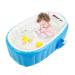Baby Inflatable Bathtub, Portable Infant Toddler Bathing Tub Non Slip Travel Bathtub Mini Air Swimming Pool Kids Thick Foldable Shower Basin with Air Pump, Blue