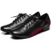 Minishion Men's Lace-up 1 Standard Heel Leather Suede Ballroom Latin Dance Shoes - Size 8.5 (Black/Red) - Buy Online on GoSupps.com