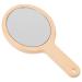 Healifty Natural Wood Mirror Wooden Hand Mirror Vintage Portable Compact Makeup Vanity Hand Held Mirror with Handle for Women Travel Wood Color