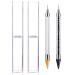 Onwon Dual-Ended Nail Rhinestone Picker Wax Tip Pencil Pick Up Applicator Dual Tips Dotting Pen Beads Gems Crystals Studs Picker with Acrylic Handle Manicure Nail Art Tool (Clear & Black)