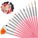 20-Piece Nail Art Brush Set with Pink and White Acrylic Handles - Manicure & Pedicure Kit for Designing, Dotting, and Painting - Pink - Buy Online on GoSupps.com