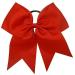 Kenz Laurenz Cheer Bows Red Cheerleading Softball - Gifts for Girls and Women Team Bow with Ponytail Holder Complete Your Cheerleader Outfit Uniform Strong Hair Ties Bands Elastics 1