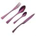 Flatware Sets 16pcs Dinnerware Steel Cutlery Set Spoon and Fork Set Stainless Steel Cutlery Kitchen Cutlery Gold Spoon Tableware Set (Color : Purple 24pcs)