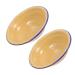 Alipis 2pcs Enamel Soup Bowl Enamelware Enamel Bowls Vintage Cooking Bowls Round Serving Basin Iron Enamel 18X18X5CM Yellow