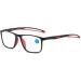 Ultra-Eighth HD Anti-Blue Light Reading Glasses for Men | TR90 Comfortable Anti-Slip Design | 4.00 Sand Black Frame with Red Legs | Perfect for Medium-Aged and Older Adults - Buy Online on GoSupps.com