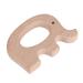 5pcs Wooden Teething Ring Baby Wooden Animals Teething Ring Wooden Animal Shape Baby Toys for Teething Babies Natural Wood