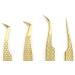 Aspire Beauty 4pc Precision Volume And Straight Eyelash Extension Tweezer Set With Diamond Grip- Made By Japanese Stainless Add To Your Lash Kit(gold) Gold3 - Buy Online on GoSupps.com