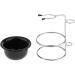 Premium Stainless Steel Shaving Brush Stand & Acrylic Shaving Bowl Set - Black | International Shipping Available - Buy Online on GoSupps.com