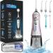 Travel Water Dental Flosser Pick for Teeth 5 Modes Cordless Portable Water Flossers Teeth Cleaner Rechargeable 300ML IPX7 Waterproof Oral Irrigator Flossing Cleaning Picks for Home and Travel Pink