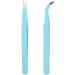2Pcs Stainless Steel Nail Nail Care Gel Nail Polish Art Tweezers Color Anti-Static Tweezers Straight Curved Head Manicure Tweezers Manicure DIY Drill Tool 02  - Buy Online on GoSupps.com