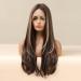 Shop Vebonny Balayage Brown Wig with Blonde Highlights - 22 Inch Lace Front Synthetic Hair Wig #097-A - International Shipping Available - Buy Online on GoSupps.com