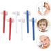 COHEALI 6Pcs Denture Brush Dual Head Toothbrushes - Hard Denture Cleaning Tool for False Teeth, Blue/Red/White - Buy Online on GoSupps.com