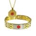 Men's Custom Engraved Medical Alert Bracelet and ID Necklace - Stainless Steel 8.5 Inches Wrist Size - 8.5in / 21.6cm