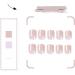 24Pcs French Short Square False Nails - Nude Pink Purple Line Glossy Press on Nails - Full Cover Acrylic Stick on Nails for Women - Buy Online on GoSupps.com