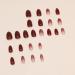 24Pcs Red Almond Press on Nails with Glitter & Sequins - Full Cover Stick on Fake Nails for Men & Women - Glossy Bling Acrylic Decoration - Buy Online on GoSupps.com