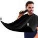 Leaflai Beard Apron, Non-Stick Shaving Hair Catcher for Men with 2 Suction Cups, Waterproof Beard Bib Cape Grooming set for Trimming, Best Christmas Gifts for Men - Black 1