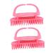 Iwowhero 2 piece of hairbrush ABS hair cringed scalp washer Massage brush shampoo scalp clean massage device pink hair scalp massager aldult miss shampoo artefact hair head 10.5x7x5.5cm pink