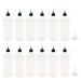 MYYZMY 12 Pcs Needle Tip Bottle  120ml /4 Ounce Precision Tip Applicator Bottles  with 2 Pcs Mini Funnel  Black Lid
