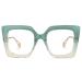 Zeelool Chic Oversized Thick Square Blue Light Blocking Glasses for Women 100% UV400 Protection Eyewear Qatar ZOP01892 Op01892-12 Green Clear Lens