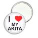 I Love My Akita - 55mm Round Compact Mirror