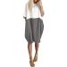 Quealent Women Baggy House Dress Plus Size Pockets O Neck Short Sleeves Casual Loose Dress Cotton Vintage Dress Gray