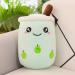 Dreafly Bubble Tea Plush Pillow Doll Cartoon Milk Tea Cup Plushie Plush Cushion Bubble Tea Soft Toy Hugging Pillow for Home Car Ornaments Children's Gift Toy Green Round Eyes 24cm
