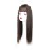 Women's 22 Long Straight Clip-in Synthetic Hair Topper with Bangs | Chocolate Brown for Thinning Hair - Shop Now - Buy Online on GoSupps.com