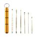 2sets Portable Ear Pick Ear Wax Removal Earpick Nose Clean Tweezers Picks Wax Remover Baby Adults Ear Care Set Ear Cleaning Tools (Color : Golden)