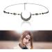 Azwood Boho Head Chain Gold Bridal Headpiece Black Pearl Headband Elves Headpiece Moon Chain Hair Chain Jewelry Festival Hair Accessories for Women and Girls - Buy Online on GoSupps.com